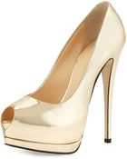 Giuseppe Zanotti Metallic Peep-Toe Platform Pump - Lyst