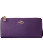 Coach Embossed Txt Leather Slim Zip - Lyst
