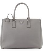 Prada Saffiano Double-Zip Executive Tote Bag With Strap - Lyst