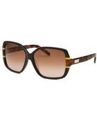 Chloé Womens Square Black and Havana Sunglasses - Lyst