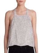 Parker Justina Beaded Silk Tank - Lyst