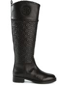 Tory Burch Embossed Riding Boots - Lyst
