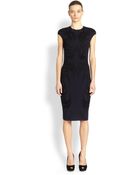 Alexander McQueen Long Bird Pencil Dress - Lyst