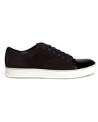 Lanvin Suede And Patent Leather Sneakers - Lyst