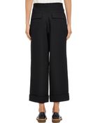 Yohji Yamamoto Wide Leg Cuffed Trousers - Lyst