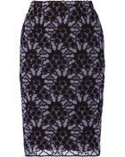 Lela Rose Embroidered Cotton-Blend Lace Pencil Skirt - Lyst