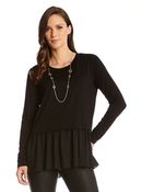 Karen Kane Colorblock Ruffle Hem Top - Lyst