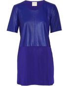 Mason by Michelle Mason Leather-Paneled Stretch-Jersey Mini Dress - Lyst
