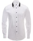 Alexander McQueen Frayed Zip Long Sleeve Shirt - Lyst