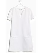 Mango Rhombus Textured Dress - Lyst