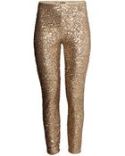 H&M Sequined Trousers - Lyst
