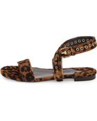 Donna Karan New York Leopard-Print Calf Hair Sandal - Lyst