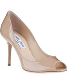Jimmy Choo Evelyn Pump Nude Patent - Lyst