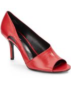 Nine West Guru Leather Peep-Toe Pump - Lyst