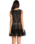 Anna Sui Floral Embroidered Mini Dress - Lyst