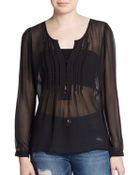 Joie Deka Silk-Chiffon Blouse - Lyst
