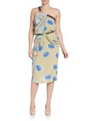 Etro One-Shoulder Silk Print Dress - Lyst