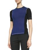 Reed Krakoff Short-Sleeve Colorblock Sweater - Lyst