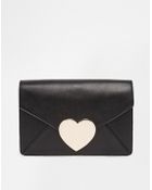 Asos Love Heart Envelope Clutch Bag - Lyst