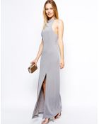 Jarlo Orla Maxi Dress With High Neck And Thigh Splits - Lyst