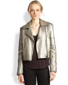 J Brand Aiah Metallic Leather Motorcycle Jacket - Lyst