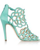 Oscar de la Renta Gladia Cutout Leather Sandals - Lyst