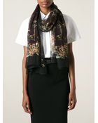 Dolce & Gabbana Keys Floral Print Scarf - Lyst