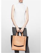 Calvin Klein Collection Two-Tone Calf Tote With Chain Strap - Lyst