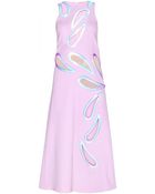 Christopher Kane Faux Leather-Trimmed Cutout Wool-Crepe Dress - Lyst