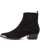 Saint Laurent Western Duckies Suede Boots - Lyst