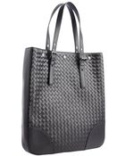 Bottega Veneta Black Intrecciato Large Leather Tote Bag - Lyst