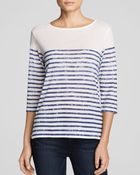Majestic Boat Neck Striped Tee - Lyst
