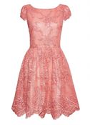 Alice + Olivia Zenden Scallop Edge A-Line Dress Pink - Lyst