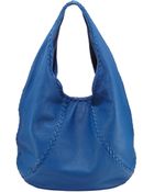Bottega Veneta Medium Cervo Leather Hobo Bag Blue - Lyst