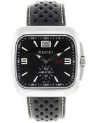 Gucci Men'S G-Coupe Black Leather Black Dial - Lyst