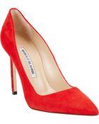 Manolo Blahnik Suede Bb Pumps - Lyst
