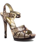Michael Kors Odessa Embossed-Leather Sandal - Lyst