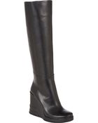 Prada Platform Wedge Knee Boots - Lyst