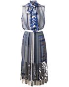 Sacai Tied Neck Dress - Lyst