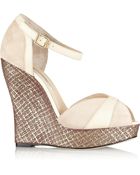 Oscar de la Renta Elise Suede And Leather Sandals - Lyst