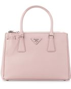 Prada Saffiano Lux Double-Zip Tote Bag - Lyst