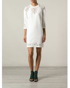 Ermanno Scervino Lace Detail Shift Dress - Lyst
