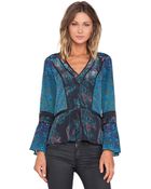 Marchesa Voyage V Neck Blouse - Lyst