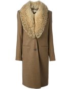 MICHAEL Michael Kors Trimmed Collar Coat - Lyst
