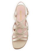 Taryn Rose Oma Metallic Strappy Sandal - Lyst
