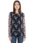 Equipment Liam Tee With Contrast Sleeves - Lyst