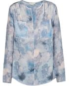 Rebecca Taylor Double Pocket Silk Blouse Dreamy - Lyst