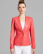 Lafayette 148 New York Seamed Leather Blazer - Lyst