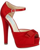 Betsey Johnson Pouf Platform Peep Toe Pumps - Lyst
