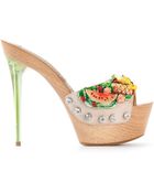 Gianmarco Lorenzi Fruit Embellished Platform Sandals - Lyst